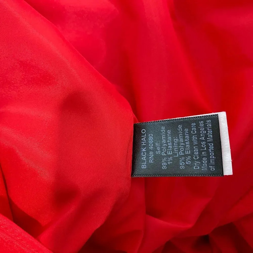 Black Halo Penelope Off the‎ Shoulder Dress in Red - Picture 11 of 12